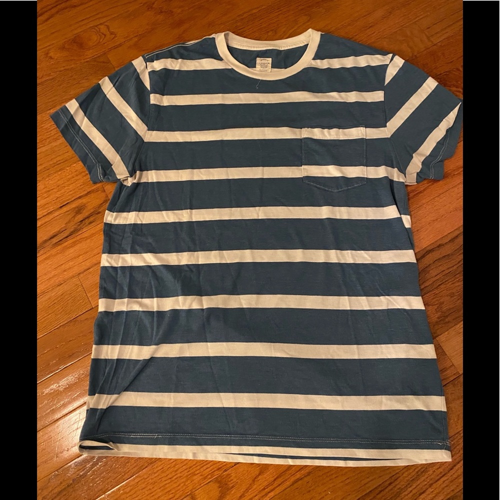 J Crew Broken-In Blue/White Stripe T-Shirt